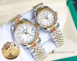 Replica Rolex Datejust Two Tone Lover Watches - Siver Dial